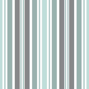 Verdigris and Grey Stripes / Medium