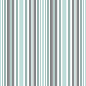 Verdigris and Grey Stripes / Medium