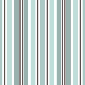 Verdigris and Twig Stripes / Medium