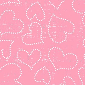 dotted hearts - salmon pink