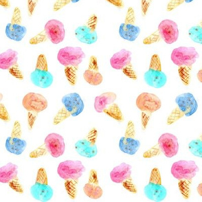 watercolor ice cream cones - summer sweets icecreams a121-1