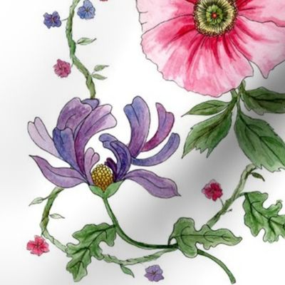 Colonial Floral Watercolor