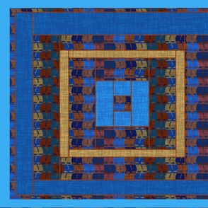 Quilt Block in Blues and Browns