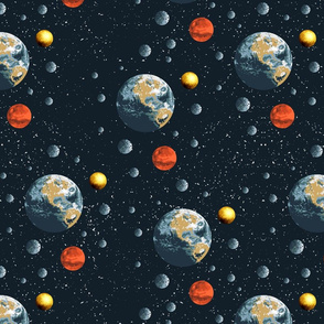 Planet Earth navy blue Wallpaper
