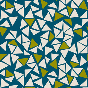 Triangle Jumble - Deep Teal and Cream