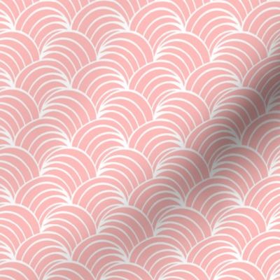 art deco pink geometric ocean waves // pink and white scallop 