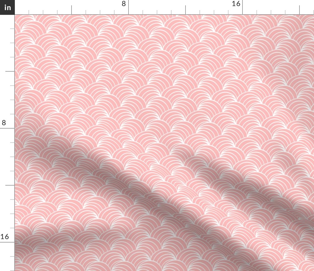 art deco pink geometric ocean waves // pink and white scallop 