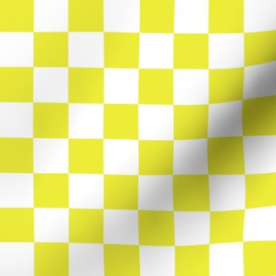 Neon Yellow & White Checker