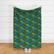 Floral Frenzy (Green & Teal)