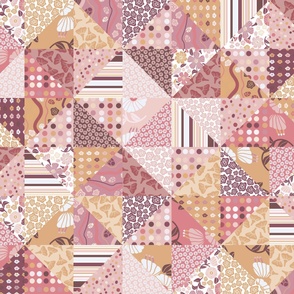 Quilt Block-Faux Quilt-Peony Palette