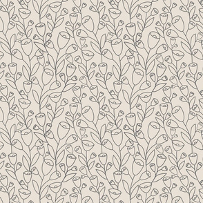 Line Art Floral - Cream