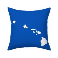 Hawaiian Islands silhouette - FQ panel,  white on picnic blue