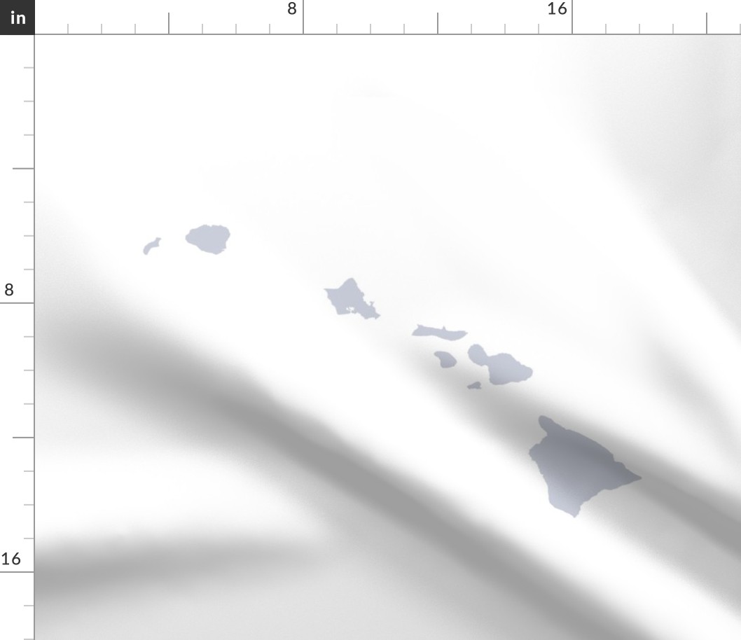 Hawaiian Islands silhouette - FQ panel, grey on niihau pupu shell white