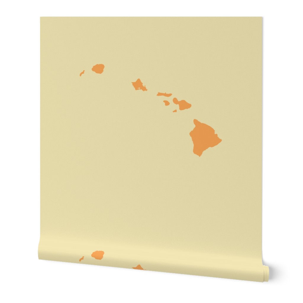 Hawaiian Islands silhouette - FQ panel, creamsicle