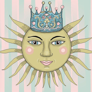 Rococo lite:  The Sun King, jumbo large scale, pink green mint blue yellow gold black white pastel pastels Victorian