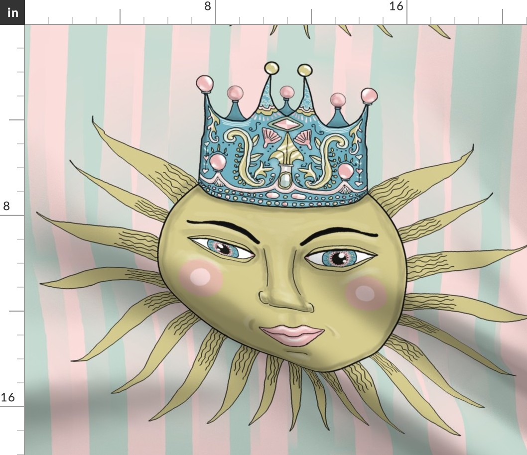 Rococo lite:  The Sun King, jumbo large scale, pink green mint blue yellow gold black white pastel pastels Victorian