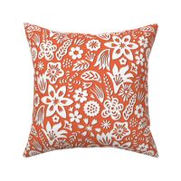 Paper Cut Floral Orange medium