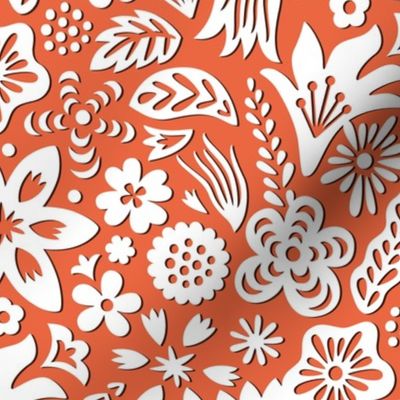 Paper Cut Floral Orange medium