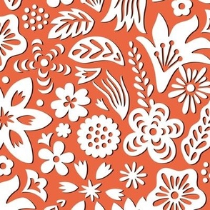 Paper Cut Floral Orange medium