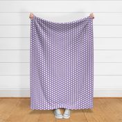 Large white polkadots on mid lilac - 1 inch polkadots