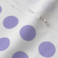 Large lilac polka dots on white - 1 inch polkadots