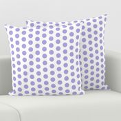 Large lilac polka dots on white - 1 inch polkadots