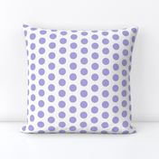 Large lilac polka dots on white - 1 inch polkadots