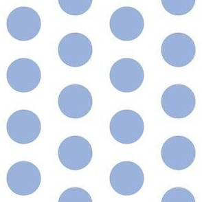 Large sky blue polkadots on white - 1 inch polkadots