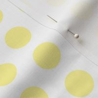 Large yellow polkadots on white - 1 inch polkadots