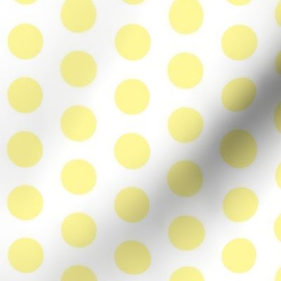 Large yellow polkadots on white - 1 inch polkadots