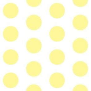 Large yellow polkadots on white - 1 inch polkadots