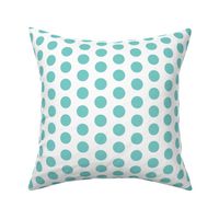 Large turquoise polkadots on white - 1 inch polkadots