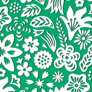Paper Cut Floral Jade Green medium