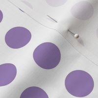 Large mid lilac polkadots on white - 1 inch polkadots