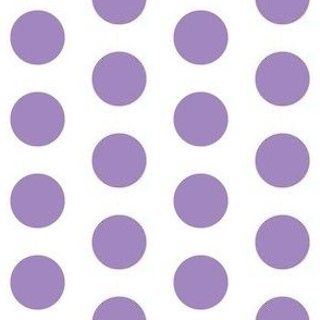Large mid lilac polkadots on white - 1 inch polkadots