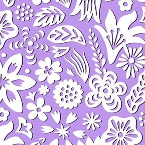 Paper Cut Floral Lilac medium