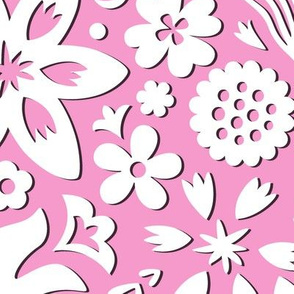 Paper Cut Floral Pink large