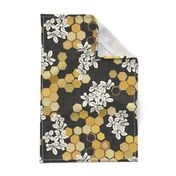 Honeycomb & Flowers - Large - Black