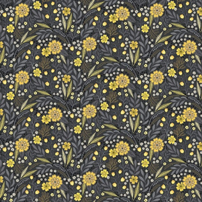 Yellow and Grey Garden Floral - small