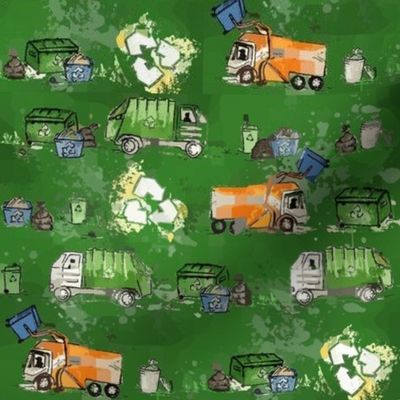 Garbage trucks abstract