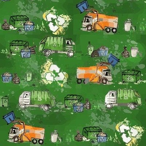 Garbage trucks abstract