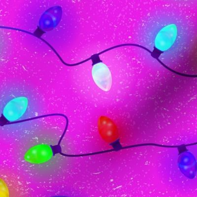 Holiday Lights on Electric Pink by ArtfulFreddy