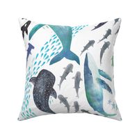 Sharks, Humpback Whales, Orcas & Turtles Ocean Play -Large Print