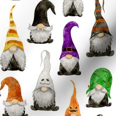 Halloween Gnomes on white -  small scale