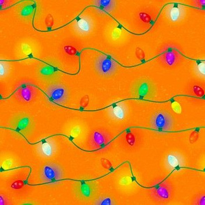 Holiday Lights on Orange  (small scale)