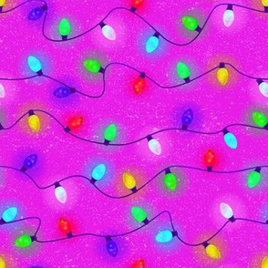 Holiday Lights on Electric Pink  (small scale)