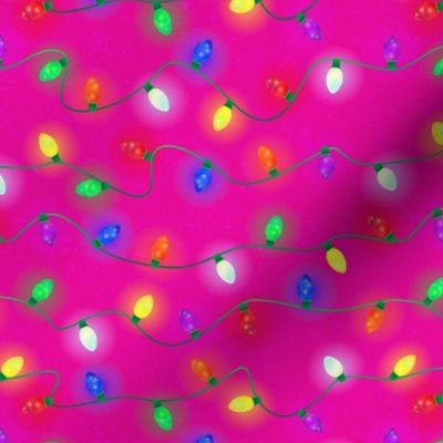 Holiday Lights on Hot Pink (small scale)