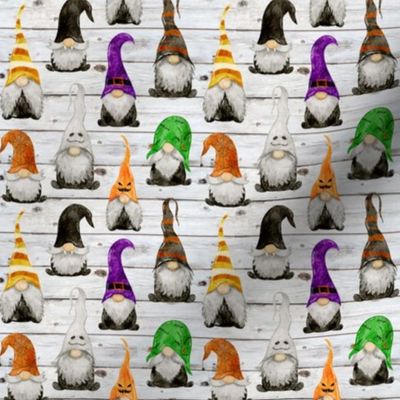Halloween Gnomes on Shiplap - extra small scale