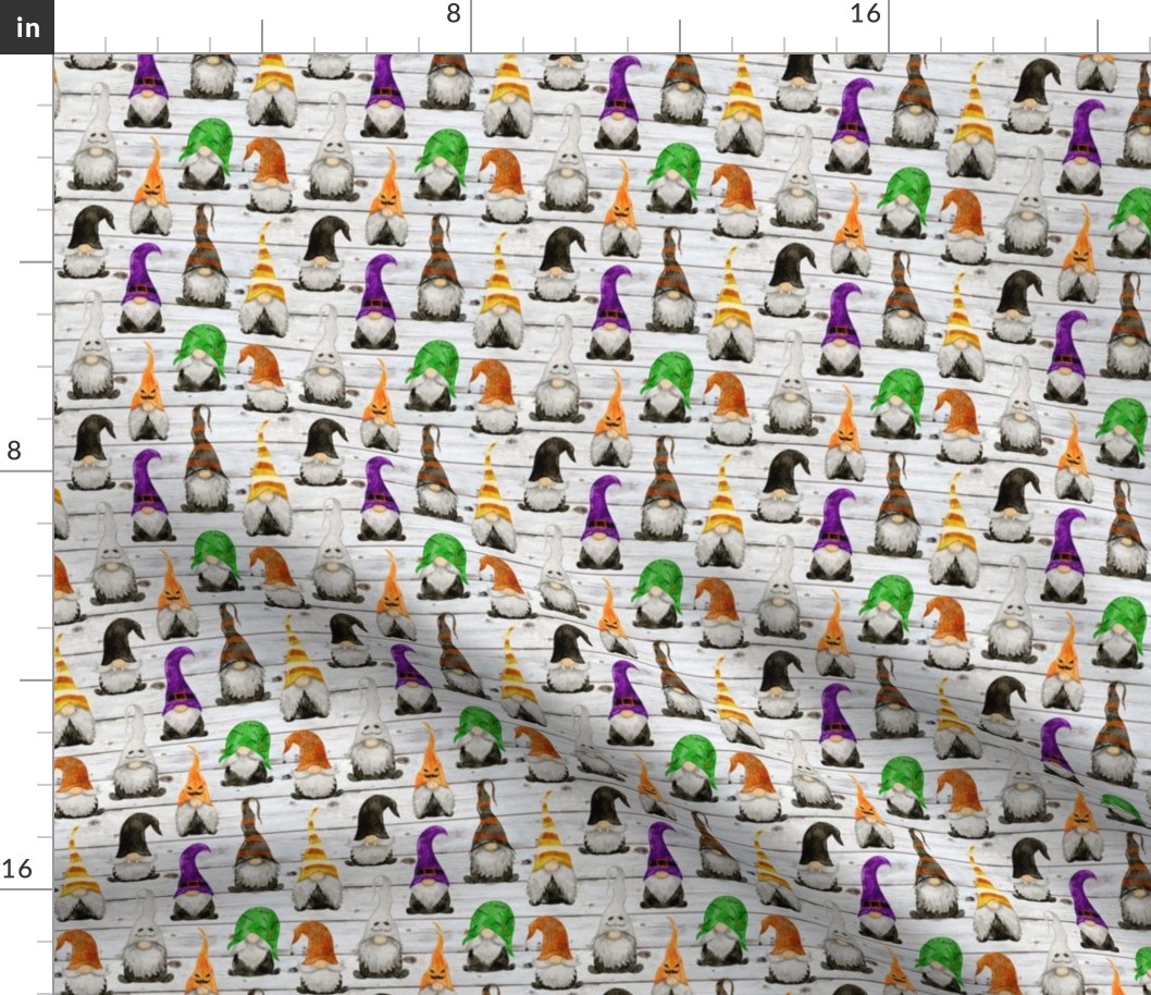 Halloween Gnomes on Shiplap - extra small scale