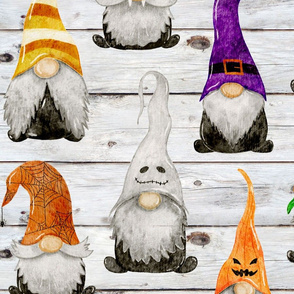 Halloween Gnomes on Shiplap - large scale